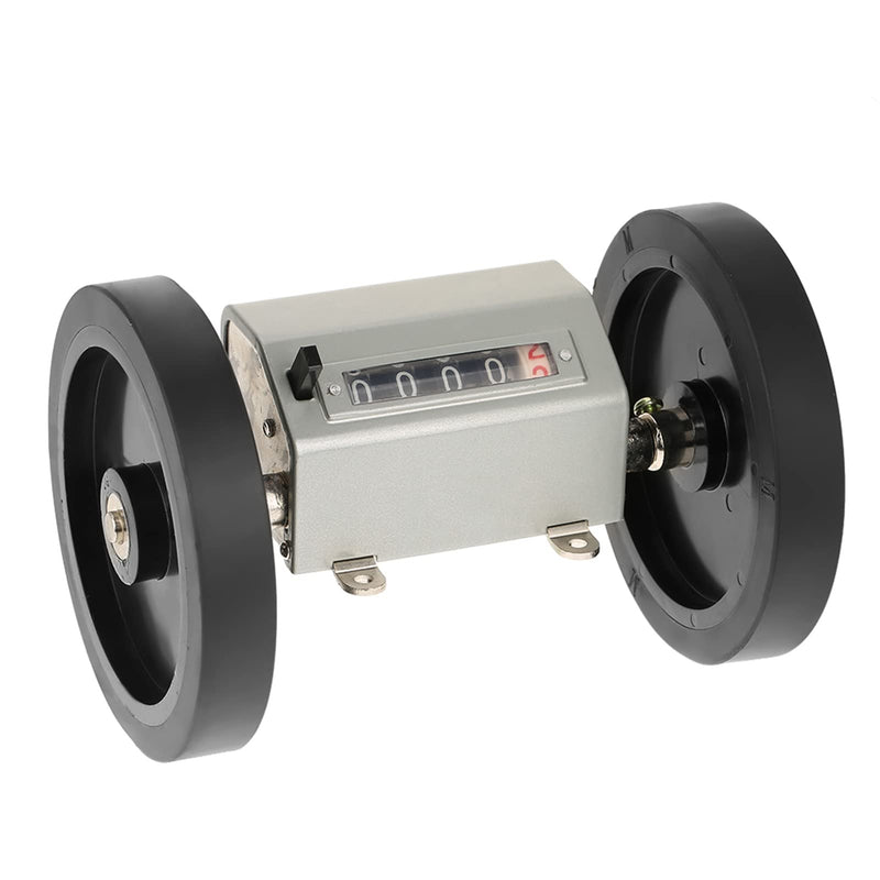 [Australia - AusPower] - Measuring Counter Meter Rope Cable Length Counter Metal 1 Piece Roller Wheel 5 Digits 0 9999.9 Length Counter Max Speed 350 rpm Grey Reset 