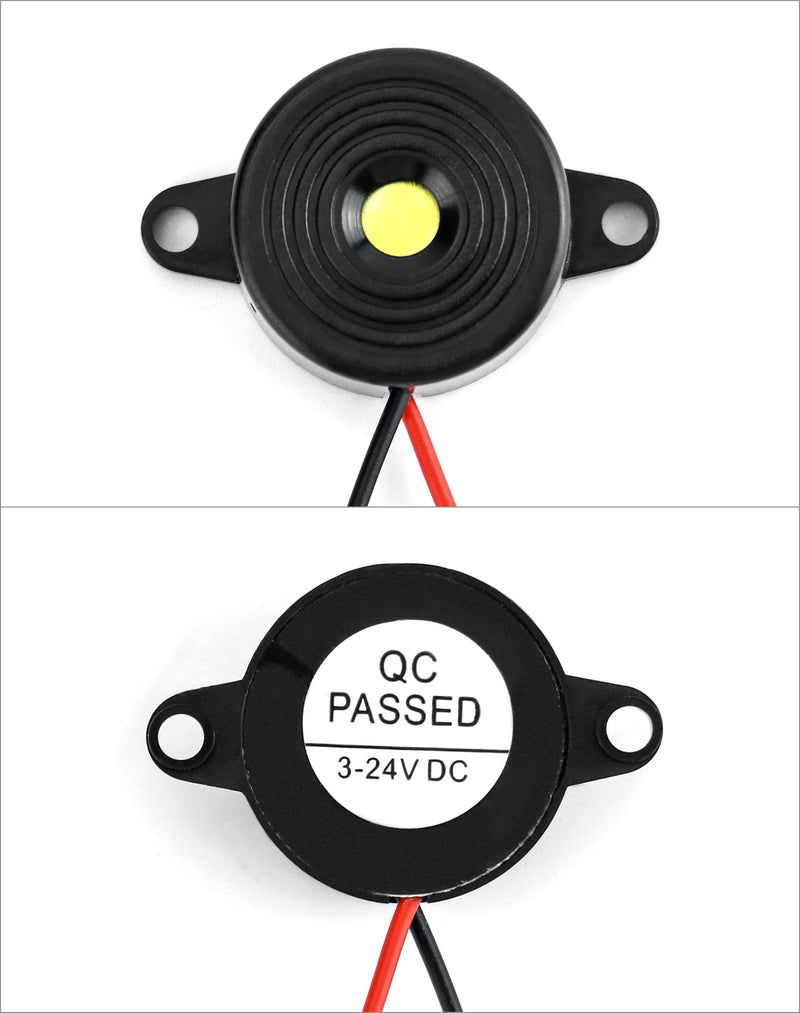 [Australia - AusPower] - QWORK Electronic Buzzer, 20 Pcs 3-12V piezoelectric Buzzer 85dB, for Physical Circuits Continuous Sound Electronic Buzzer Alarm, Cable Length 50mm 