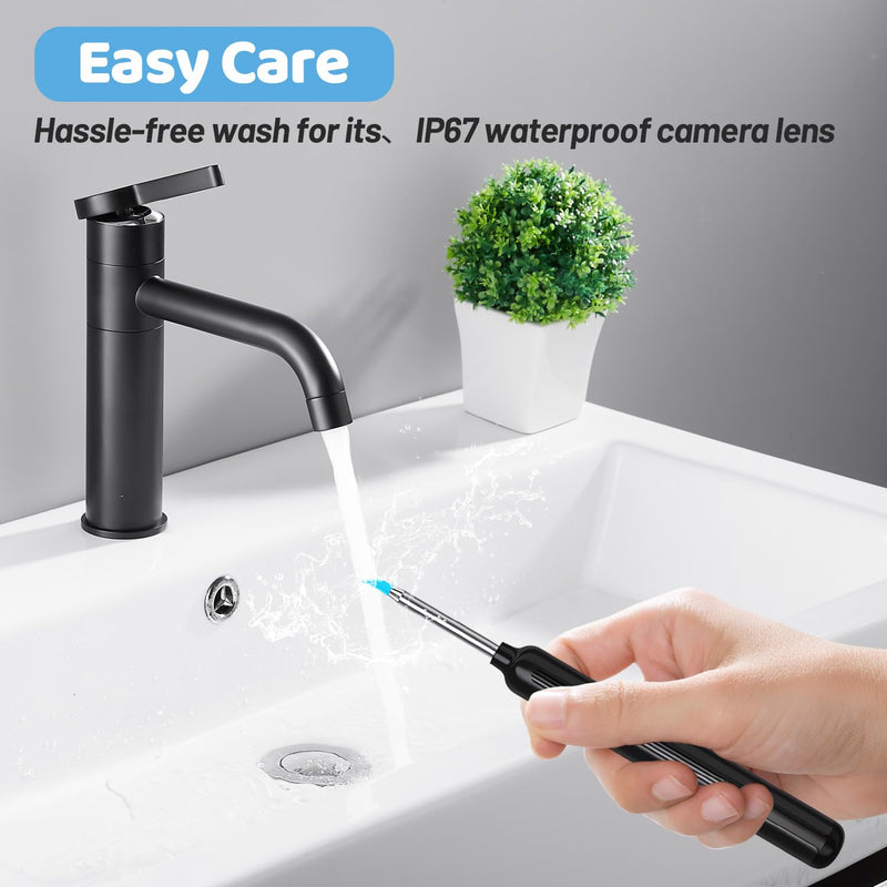 Ear Cleaner with Camera HD 5MP - 6 LEDs | Dimmable LEDs. IP67 Waterproof For adults and children. Wireless App control. 90 minutes. Battery.
