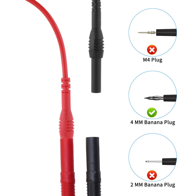 [Australia - AusPower] - 2 Pack Back Probe Kit, Flexible Spoon Back Probes Automotive Bendable Multimeter Test Pins Compatible with 4 mm Banana Plugs Accessories for Car Electrical Diagnostics, Multimeter Testing 