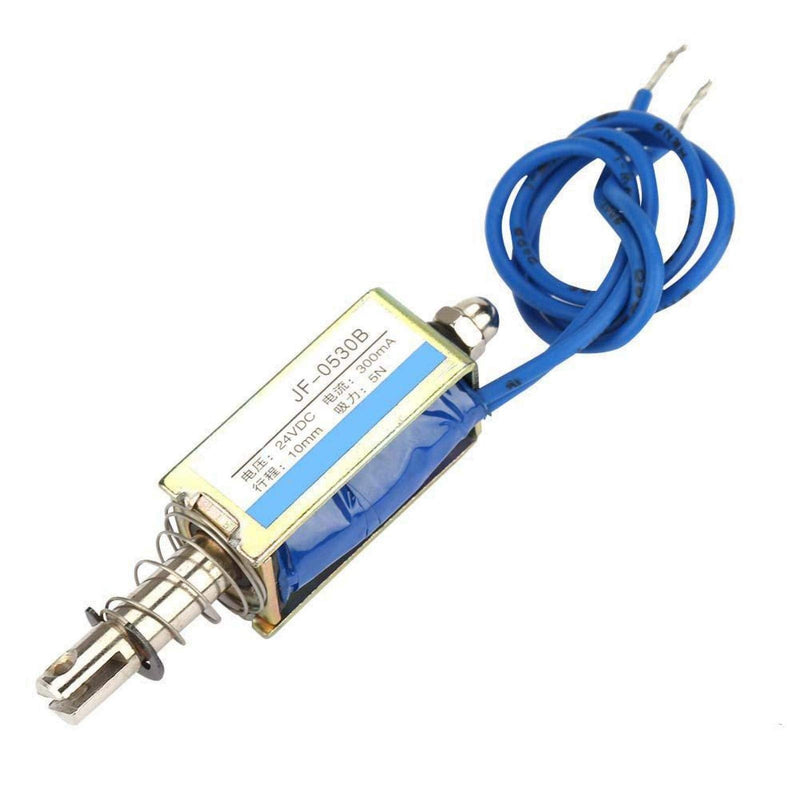 [Australia - AusPower] - Solenoid 24V, Electromagnet Pull 24V, JF-0530B DC 6V 12V 24V Push-Pull Type Frame DC Magnet Electromagnet 300mA 10mm (24V) 