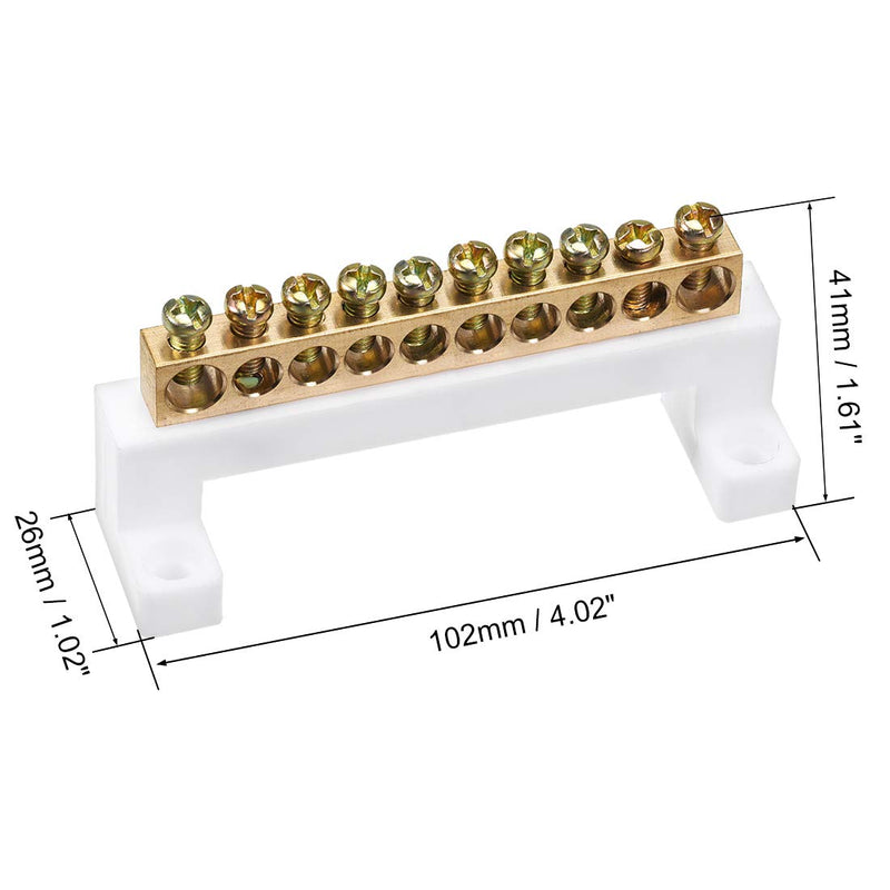 [Australia - AusPower] - uxcell Terminal Block Connector Bar 10 Positions Single Row High Bridge Design Electric Barrier Bar 