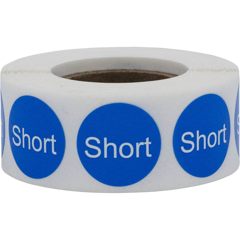 Short Round Clothing Size Labels 0.75 Inch 500 Total Stickers