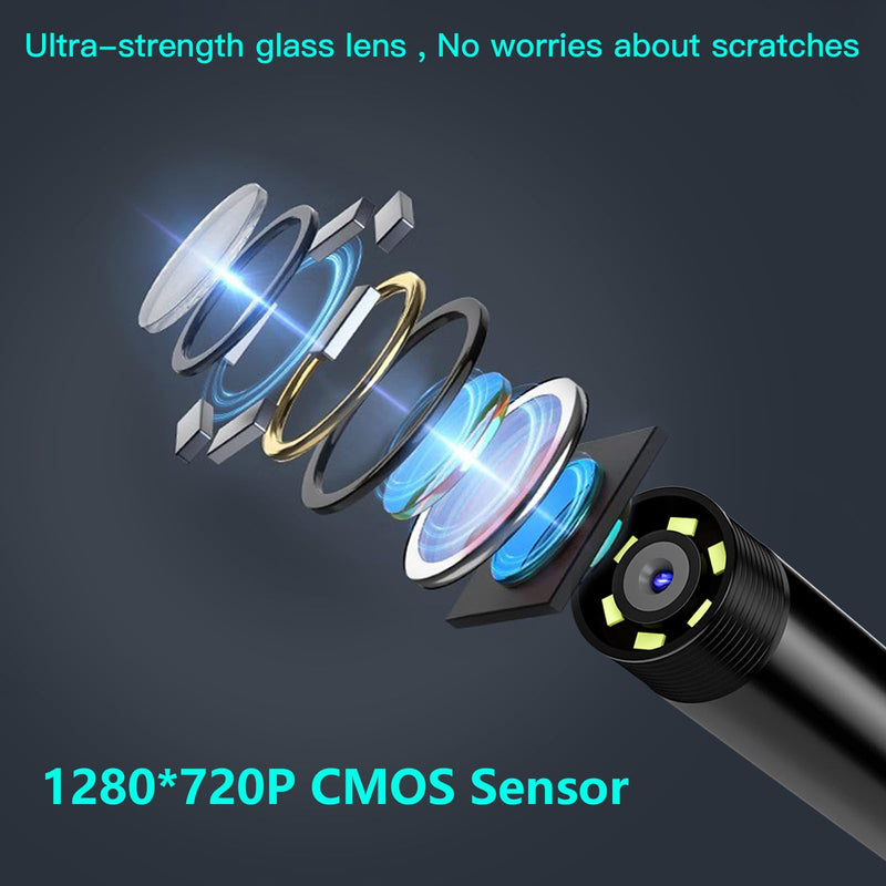 Endoscope Camera with Light,1920P HD Endoscope with 5.9ft Semi-Rigid,Endoscope Camera with 8 Adjustable LED Lights,7.9mm IP67 Waterproof