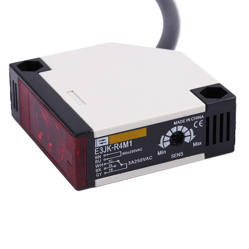 [Australia - AusPower] - Ejoyous Photoelectric Sensor Switch, Specular Reflection Photoelectric AC 90‑250V 3A E3Jk R4M1 Sensor Switch 