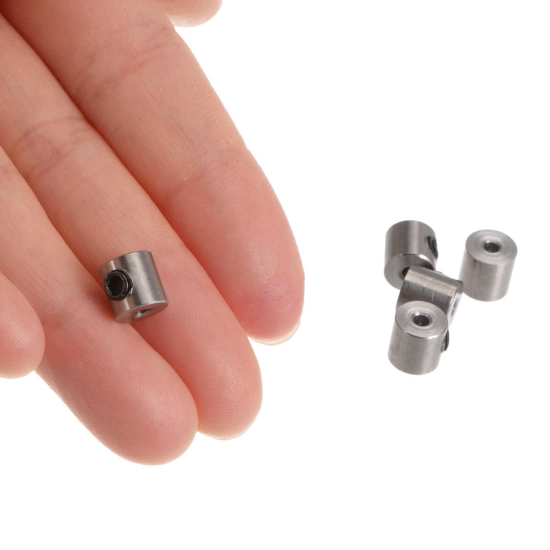 [Australia - AusPower] - uxcell 10pcs Set Screw Collars 2mm Bore Stainless Steel Shaft Collars, 7mm OD, 7mm Width, Landing Gear Stopper Wheel Collar 