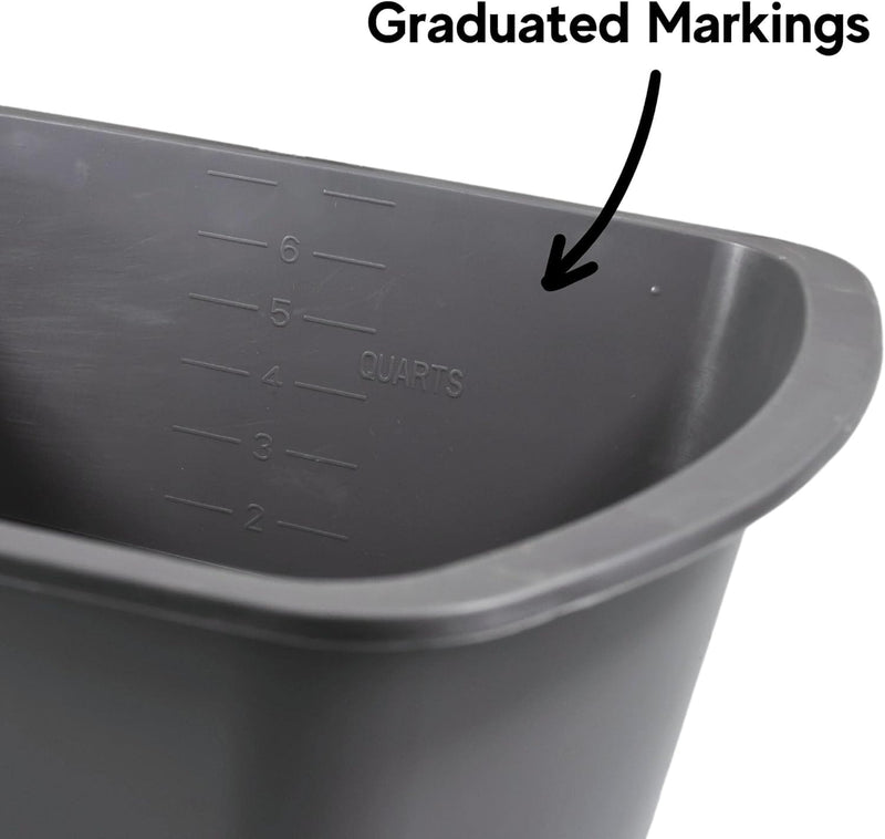 Vakly Wash Basins – Rectangular Plastic 7-Quart Graduated Hospital Soaking Tub with Markings – Small Portable Washbasin for Face Washing, Cleaning, Foot Bath, Dishes, Laundry & Bedside Care 1