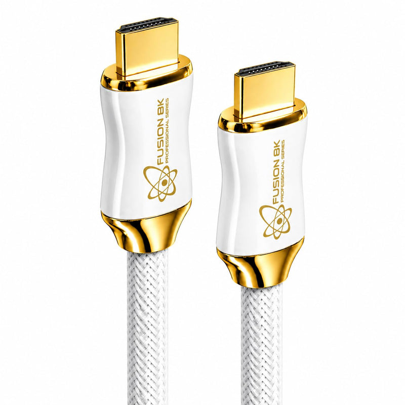 Fusion8K White HDMI 2.1 Cable 3ft - Certified 48Gbps 8K@60Hz 4K@120Hz 10K | HDR Dolby Vision eARC | Braided Cord for PS5 Xbox Series X Apple TV 4K 3 Feet