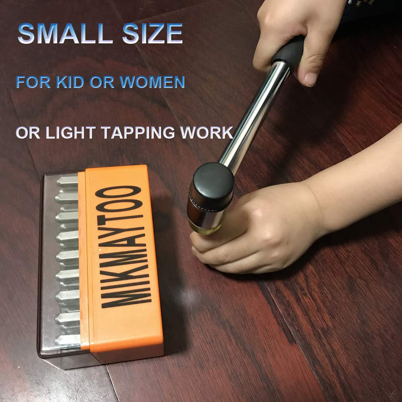 [Australia - AusPower] - Small Rubber Mallet Hammer, Double-Faced Rubber Hammer for Jewelers Kid or women Usage or Light Tapping Work Non-Slip 1 Small Without Replacement Tip 