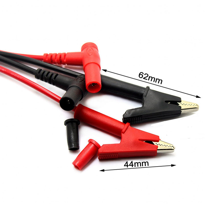 [Australia - AusPower] - JZK 2 Pack 1M 1000V 10A Alligator Clips Electrical Test Leads Multimeter Test Leads 4mm Banana Plug to Alligator Clip Cable Black and Red 