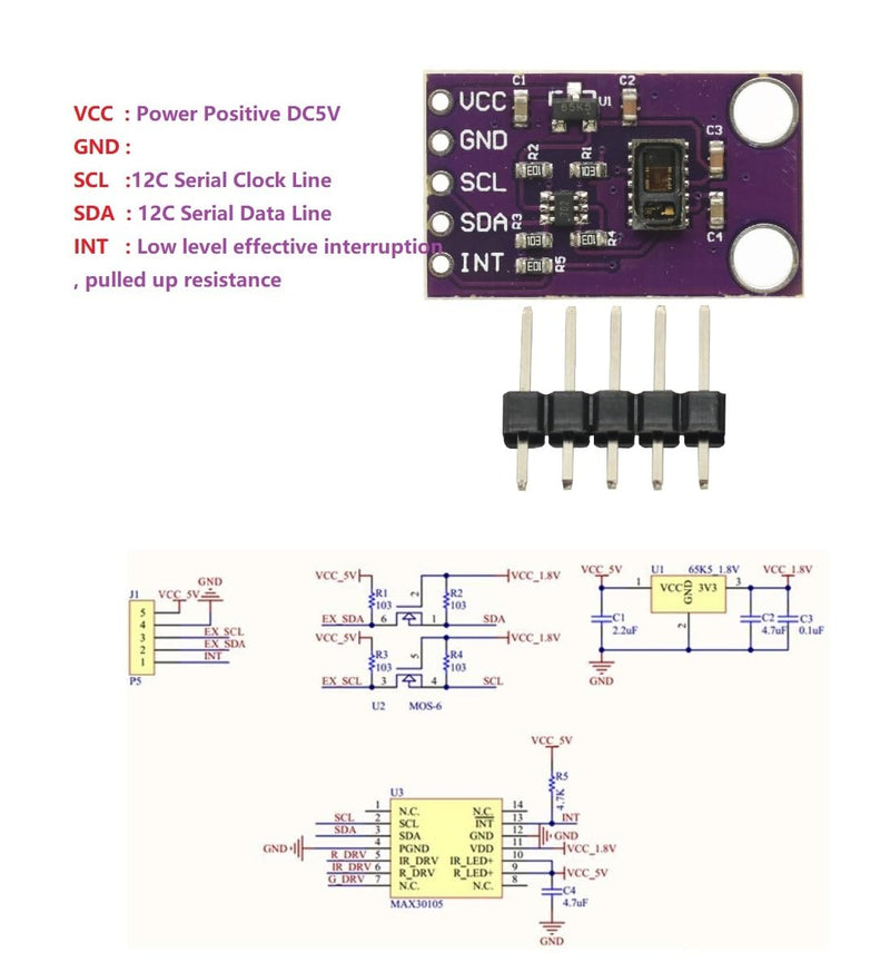 [Australia - AusPower] - 1PCS High Accuracy I2C MAX30105 Particle Optical Sensor Photodetectors Board Module,Smoke Detection Flame Module 