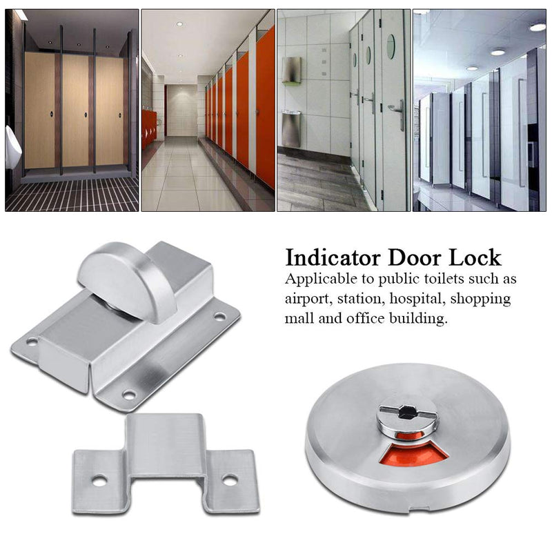[Australia - AusPower] - Bathroom Restroom Toilet Privacy Bolt Door Lock with Vacant Engaged Indicator and Screw Fitting 
