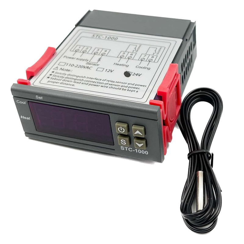 [Australia - AusPower] - FainWan STC-1000 DC 110V-220V 10A Microcomputer Digital Display Temperature Controller Thermostat Control Switch 2 Relay Output Cooling Heating and NTC 10K Thermistor Sensors Temperature Probe 