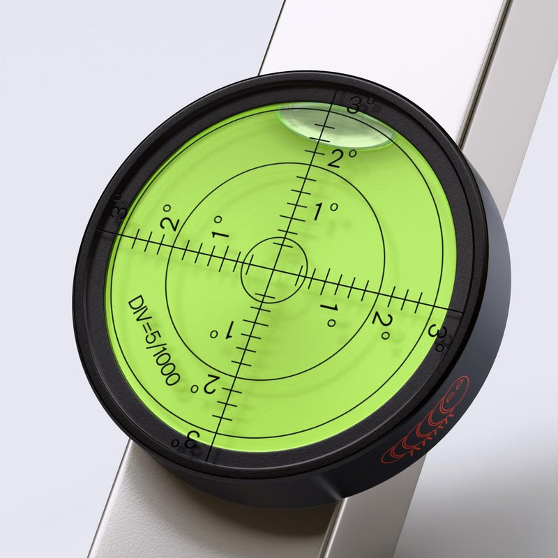 [Australia - AusPower] - Magnetic Metal Large Spirit Bubble Level 60mm Diameter, (2 23/64 in), Surface Level - Metal Housing, Bulls Eye Bullseye, Green/Black 