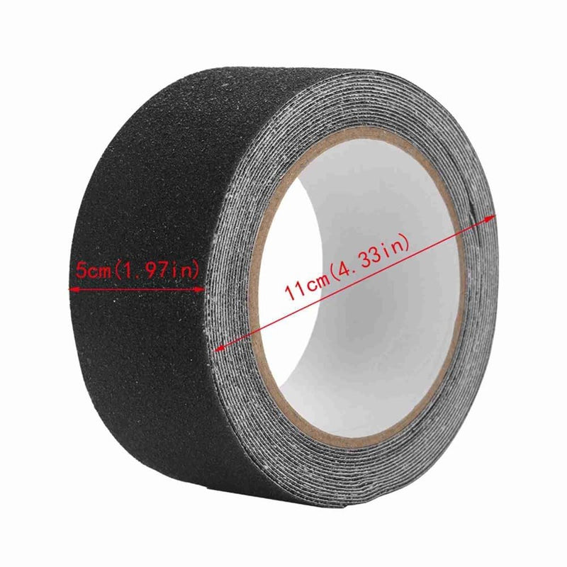 Anti Slip Tape2 Inch x 16 Ft – Adhesive Grip Traction Tape for Stairs, Floors, Scooter Decks, Waterproof Indoor & Outdoor Safety Application(Black) Black