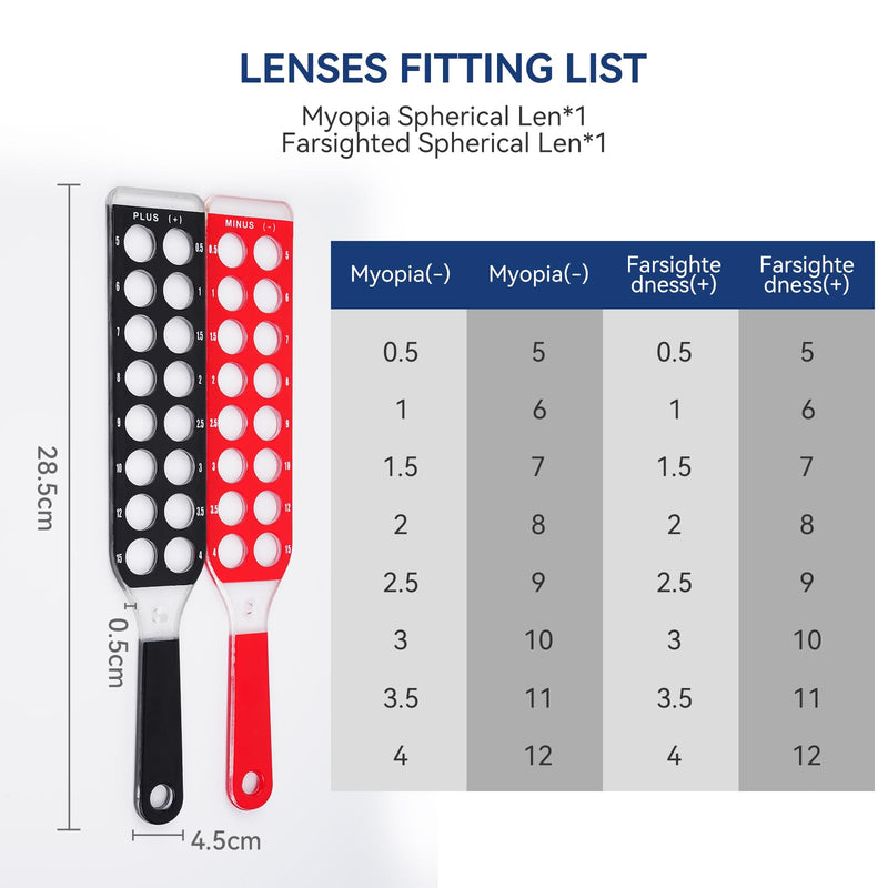 [Australia - AusPower] - Optical Retinoscopy The Quick Examination of Diopter of Spectacles 2 Bars 32 Lense Sphere Plastic Bar Ophthalmic Equipment Refraction Inspection +/- 0.5, 1, 1.5, 2, 2.5, 3, 3.5, 4-10, 12,15 