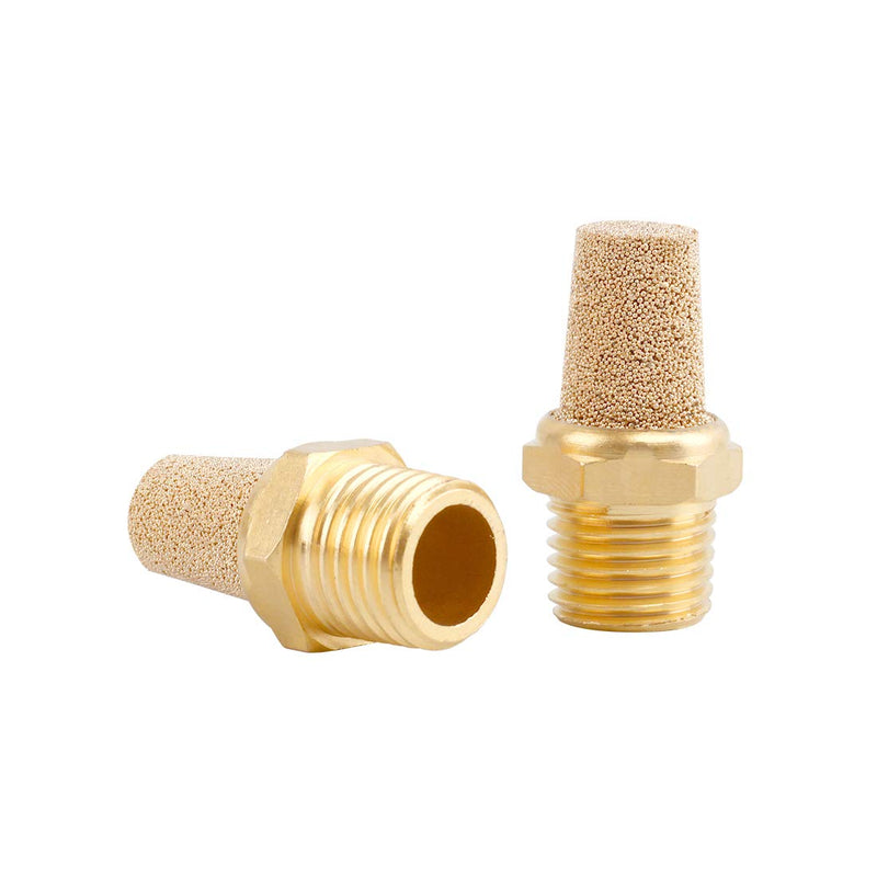 [Australia - AusPower] - SNS PST-N02 Male Thread 1/4 NPT Brass Pneumatic Exhaust Muffler Silencer 10 PCS Per Pack 