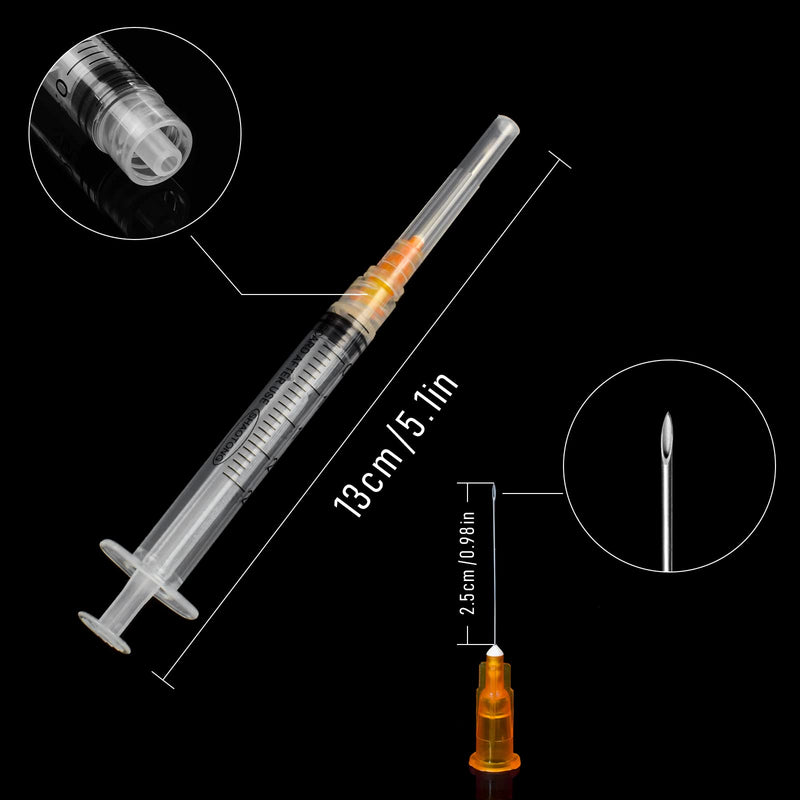 [Australia - AusPower] - 100 Pack 2.5ml with 25 Gauge 1 Inch Luer Lock syring, Individually Wrapped 100 PACK 