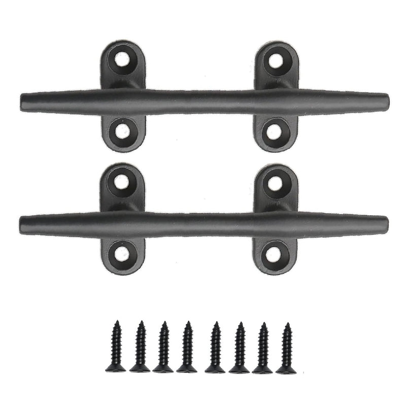 Thorn Boat Dock Cleat -4in 5in 6in 8in 316 Marine Grade Stainless Steel Open Base Design with Mounting Hardware | Heavy-Duty Mooring Cleat for Boats, Pontoons & Docks Black-5 in-2pcs