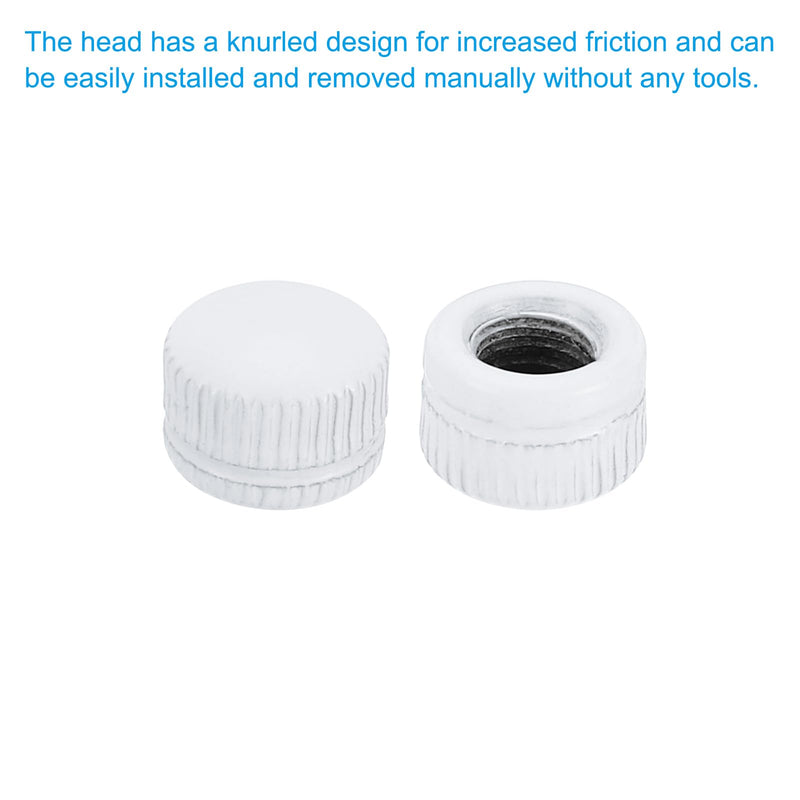 [Australia - AusPower] - PATIKIL M6x9x11 Cap Nut, 25 Pcs Acorn Nut Screw Knob Cap Insert Bolt Cover Female Thread Knurled Hardware Fittings Light Fixtures, White 