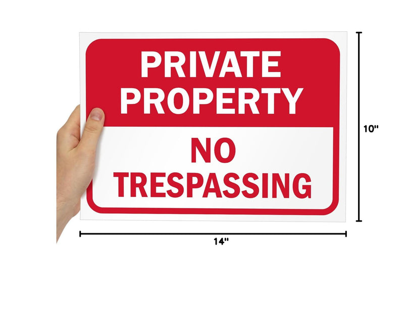 SmartSign "Private Property No Trespassing" Rip-Out Sign Book with 20 Sheets | 10" x 14" Plastic, Write-On Tear Out Signs, Red/White Private Property