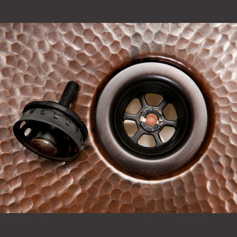 Premier Copper Products D-133ORB 2-Inch Bar Basket Strainer Drain, Oil Rubbed Bronze