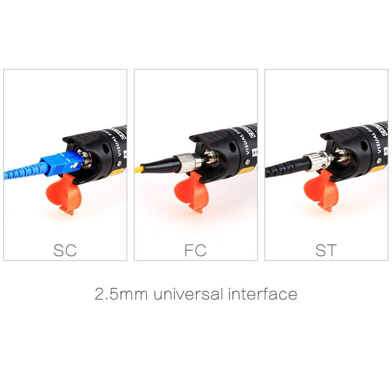 [Australia - AusPower] - 10mW 10KM Aluminium Visual Fault Locator Fiber Tester Detector Meter with 2.5mm Universal Connector FC Male to LC Female Adapter for CATV Telecommunications 