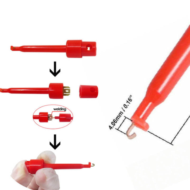 [Australia - AusPower] - Walfront 20Pcs Test Hooks Clips Multimeter Accessories Colorful Large Spring Hook Clip Test Grabber Probe for Electronic Components Testing 
