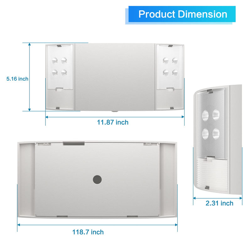 1 Pack Emergency Lights, Commercial Emergency LED Flood Lights for Power Outages, Backup Battery (180 Minutes), Wall Mount, Hard Wired, 120-277VAC, Fire Resistant-Exit Lighting Set. 1 PACK