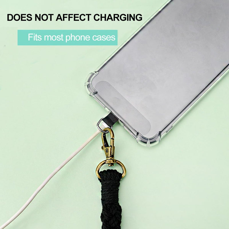 [Australia - AusPower] - Boho Macrame Phone Wrist Strap, Cell Phone Lanyard with Tether Tab, Keychain Wristlet Charm, Anti-Loss Phone Chain Simple 