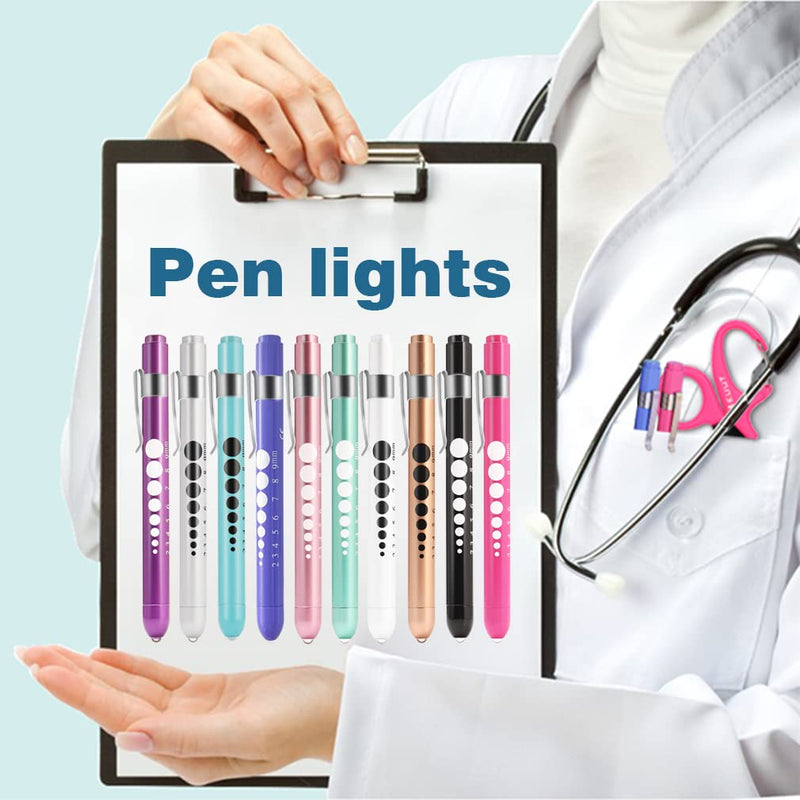 [Australia - AusPower] - MEUUT 3 Pack Pen Lights for Nurses with 6 Batteries – Medical Penlights Nurse Accessories for Work, Perfect Nursing Student Essentials Medical Supplies for Nurses Doctors EMT Trauma Pink+Blue+Light Purple 