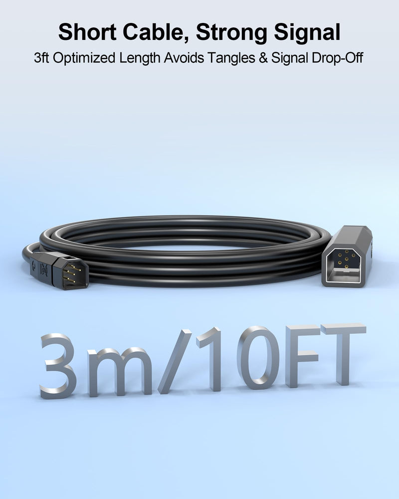 VHBW 10FT Humminbird Helix 5/7 Transducer Extension Cable | Fits HELIX 5/7/8/9/10/12/15, PiranhaMAX, Series 800/600/700/1100/500/90; excludes APEX/SOLIX/ONIX/ION.