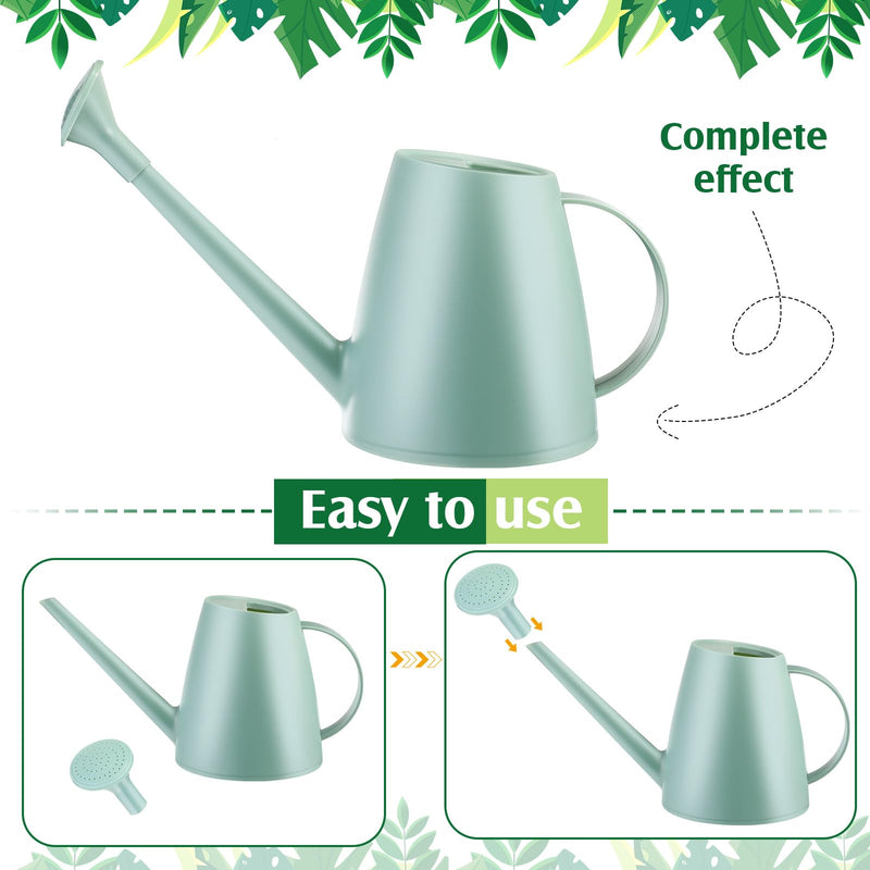 Reallnaive 6 Pcs Indoor Watering Can Set 1/2 Gallon Can 6.8 oz Spray Bottle 17 oz Squeeze Bottle Plant Watering Globes Soil Moisture Meter Small Spraying Set for Indoor Outdoor Plants(Mint Green) Mint Green