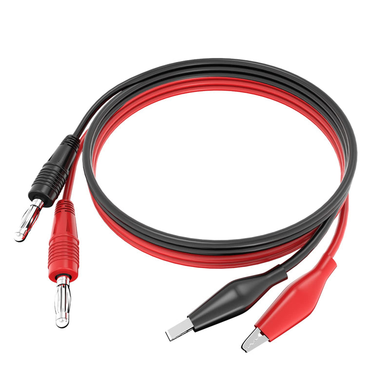 [Australia - AusPower] - Cleqee 4 mm Banana Plug to Crocodile Clip Test Leads Crocodile Clips Copper Soft Flexible Cable Wire Set of 2 Red Black P1038 