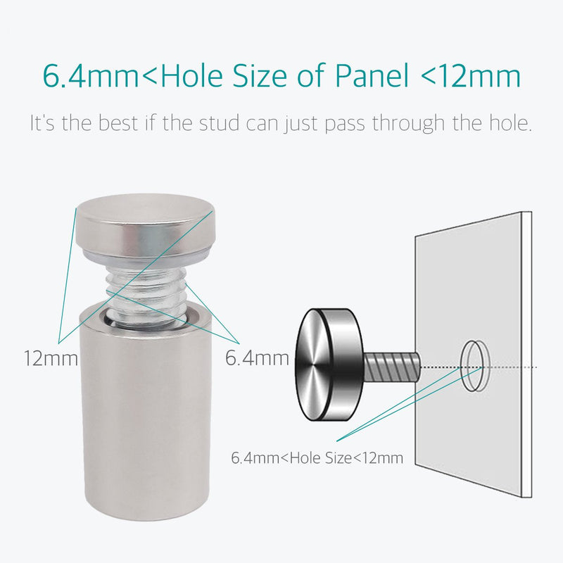 [Australia - AusPower] - Lantee Standoff Screws - 1/2 x 1-3/16 Inch Stainless Steel Sign Standoff Mounting Hardware for Acrylic, Glass & Picture - 20 Pcs 12mm x 30mm 1/2" x 1-1/8" / 12 x 30mm 