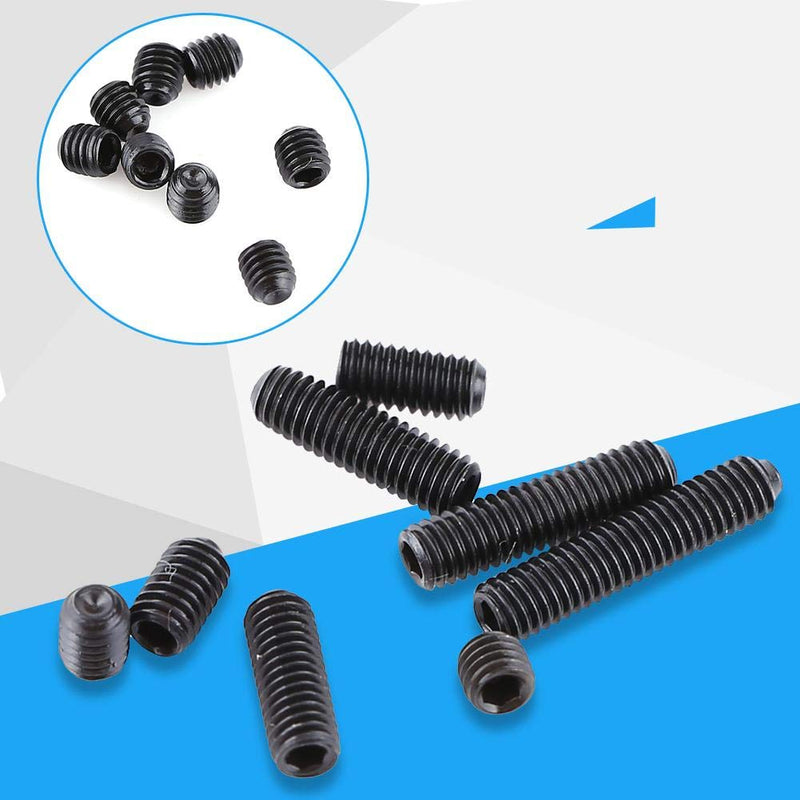 [Australia - AusPower] - Fdit 200pcs M3 Black Carbon Steel Socket Cup Point Grub Set Screw Assortment 