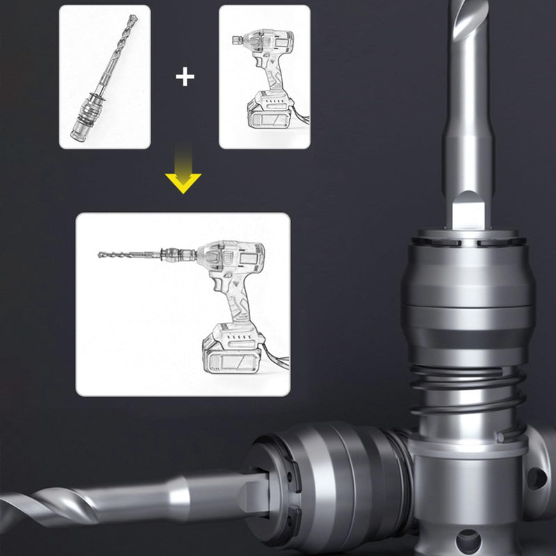 [Australia - AusPower] - Electric Wrench to Electric Hammer Drill Converter ElectricWrench Drill Chuck Adapter Conversion Adapter (Round Handle) Round Handle 