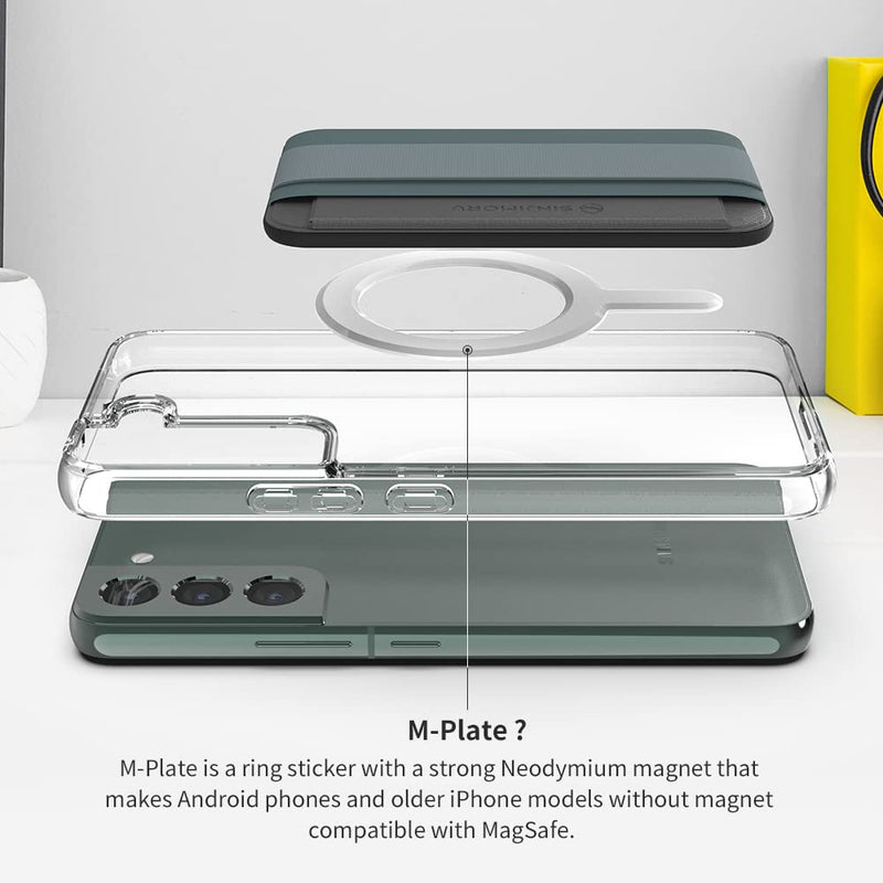 [Australia - AusPower] - Sinjimoru Magnetic Wallet for iPhone, Magnetic Card Holder with Flap - Anti-slip for Cards, for MagSafe Wallet with Grip, Compatible with iPhone 15/14/13/12 Series. M-Band Black 