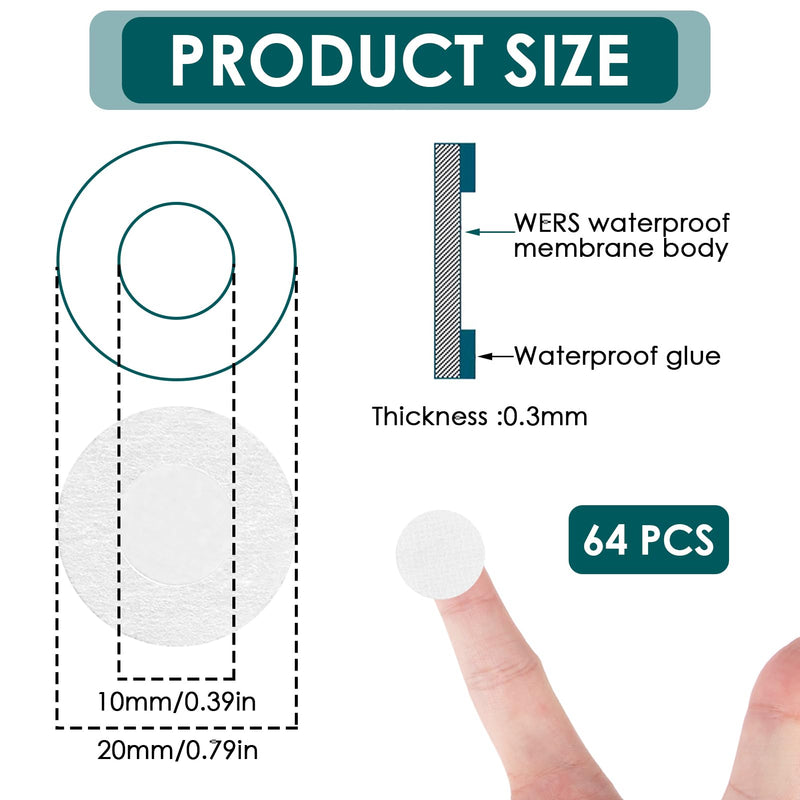 [Australia - AusPower] - 64 Pieces 20mm Synthetic Paper Self Adhesive Filter Discs Water Resistant Dustproof Breathable Mushroom Growing 