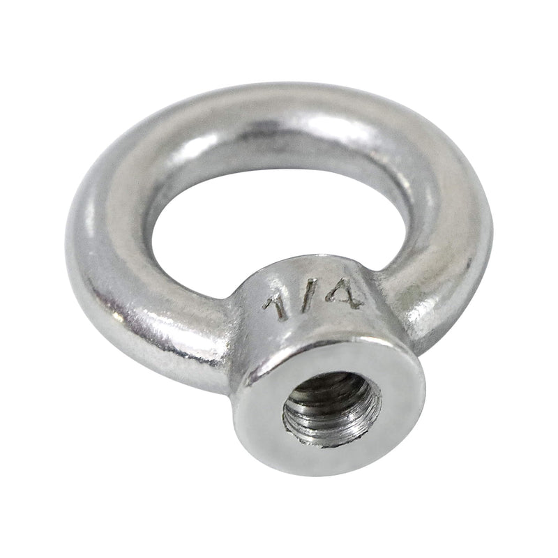 [Australia - AusPower] - 4 Packs 316 Stainless Steel Lifting Eye Nut 1/4" UNC Marine Grade, Female Thread Fastener Ring Shaped Eye Nut 1/4" 4 