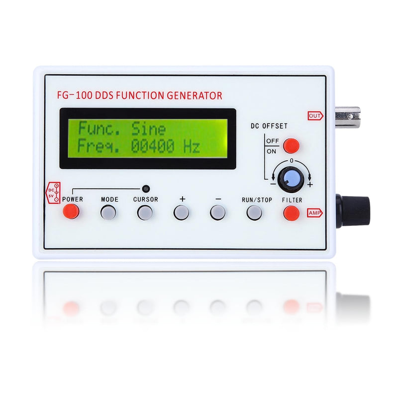FG-100 DDS Function Generator Sine Frequency 1HZ-500KHz Counter Signal Source Generator Meter, Waveform Generator, Function Signal Generator