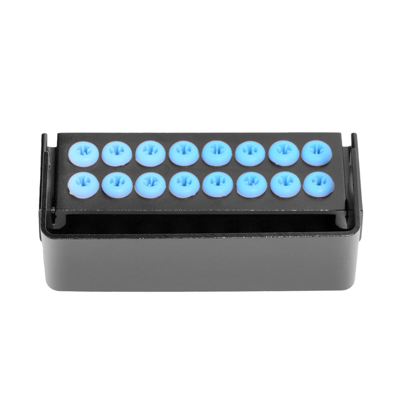 [Australia - AusPower] - 2Pcs 16 Holes Bur Block Holder with Silicon Cover Autoclavable Burs Block Case for Placing FG RA Burs (black) Black 