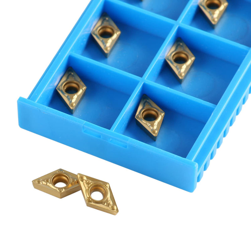 [Australia - AusPower] - Accusize Industrial Tools Dcmt21.51 Tin Coated Carbide Inserts, 10 Pcs/Box, 2104-1010 