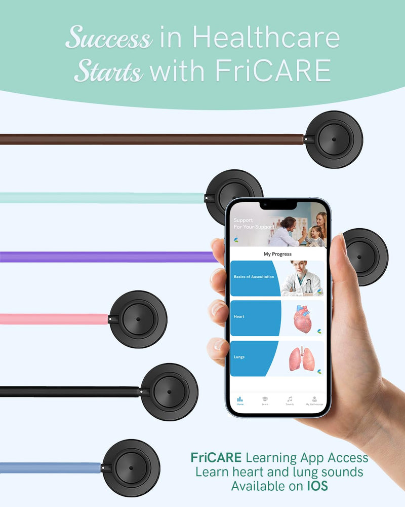 [Australia - AusPower] - FriCARE Lightweight Stethoscope - Stethoscopes for Nurse Medical Nursing Students - Classic Home Health Diagnostic Kit, StethoMedic Essentials, Lifetime Warranty & FSA HSA Eligible (Mint Green) Mint Green 