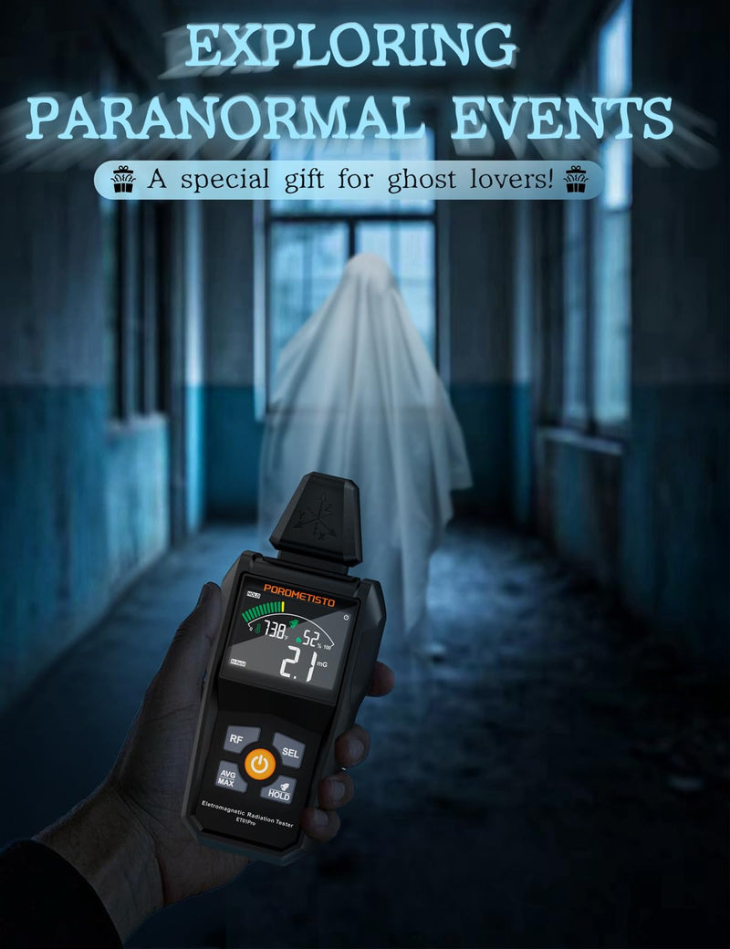 [Australia - AusPower] - EMF Meter Radiation Detector, ET01Pro EMF Detector, 5-in-1 Electromagnetic Field & Radio Frequency Detector for Home & Office EMF Inspections, Ghost Hunting| Portable Handheld 