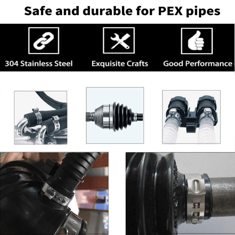 [Australia - AusPower] - 100PCS 3/4 Inch PEX Cinch Clamps Rings, 304 Stainless Steel PEX Fitting Clamps Pinch Clamps Ring Pex Crimp Rings for PEX Tubing Pipe Fitting Connections (Silver -3/4inch(100PCS)) Silver -3/4inch(100PCS) 