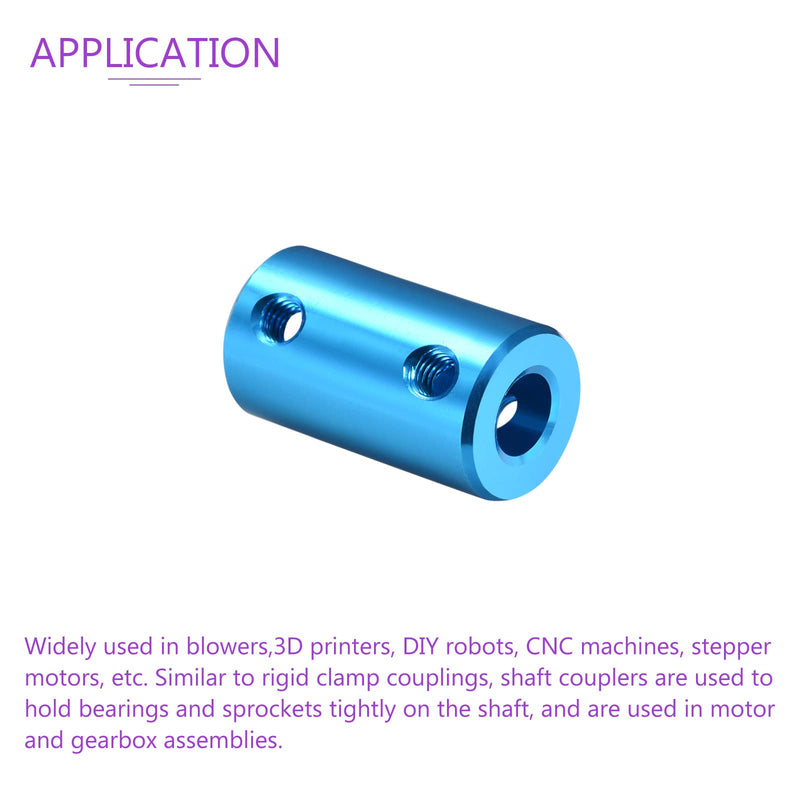 [Australia - AusPower] - DMiotech 2 Pack 1/4-1/4 inch Bore L25XD14 Rigid Coupling Shaft Coupling Joint Connector w Screws Aluminum Alloy Motor Shaft Connector for 3D Printer Blue 