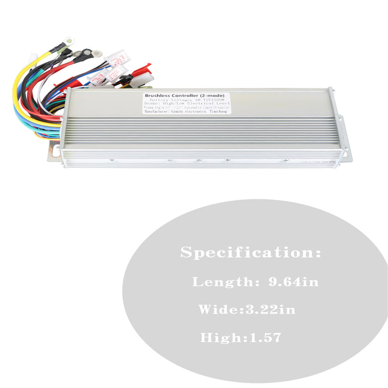 [Australia - AusPower] - WFLNHB 48/72V 1500W Brushless DC Electric Motor Speed Control Box(2-mode) Replacement for Electric Bicycle Scooter Square Wave Controller 