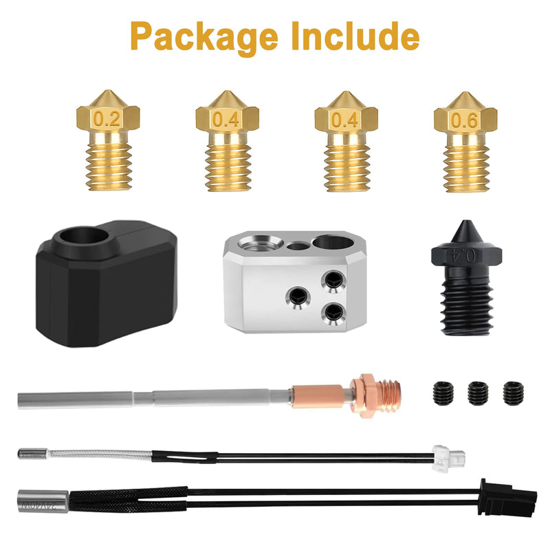 Hotend for Prusa I3 MK4/XL, 24V 40W Print Head Kit with Thermistor, Heater Cartridge, Heating Block, 0.4mm Nozzle and Silicone Cover Prusa I3 MK4 Hotend