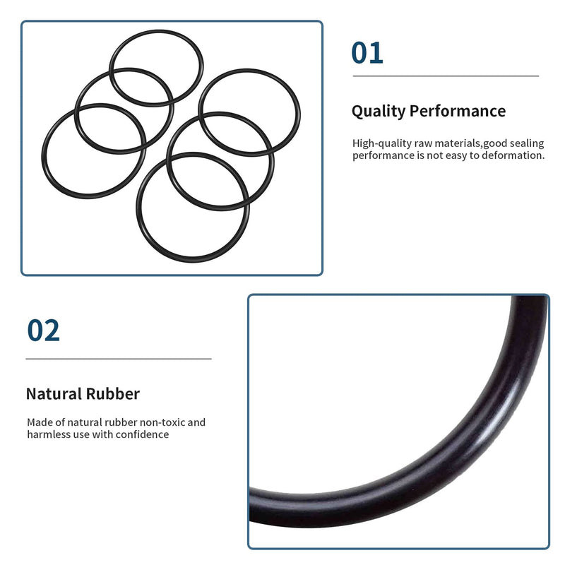 [Australia - AusPower] - O-Rings for GE TM 2.5 Inch Water Filters Compatible with GXWH20F/ GXWH04F/ GXRM10/ GXWH20S/ GX1S01R (6 PCS) 